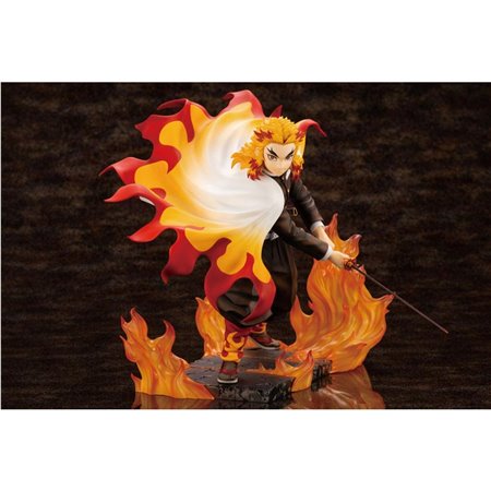 Figura kotobukiya demon slayer kimetsu no yaiba kyojuro rengoku edição bônus