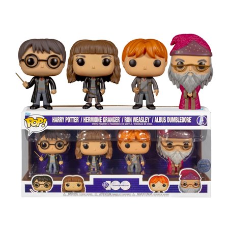 Funko Pop Pacote Harry Potter 4 Figuras Harry Hermione Dumbledore Ron