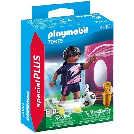 Playmobil especial mais jogador de futebol com parede de gol