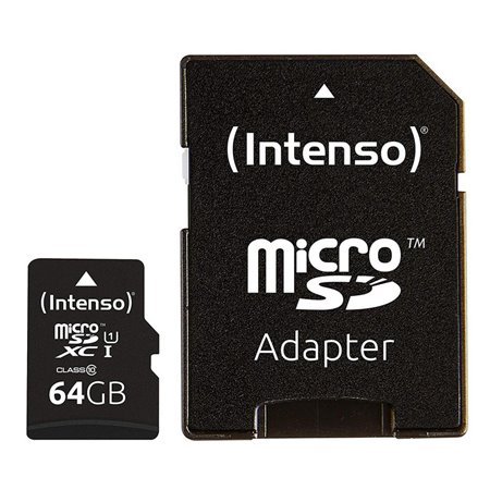 Cartão de memória micro sd intensa 64gb uhs - i cl10 pro + adaptador sd