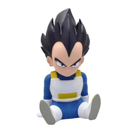 Figura cofrinho plastoy vegeta sentado chibi 15 cm pvc dragon ball