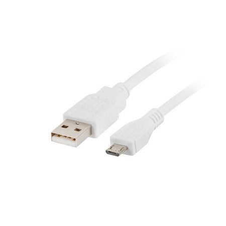 Lanberg usb 2.0 macho - cabo micro usb macho 1,8m branco