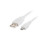 Lanberg usb 2.0 macho - cabo micro usb macho 1,8m branco