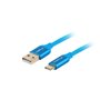 Lanberg usb 2.0 macho cabo - usb tipo c macho carga rápida 3.0 1m azul