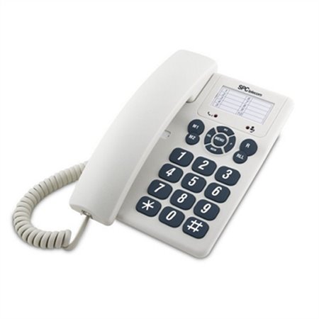 Telefone fixo mudo branco spc original - 3 melodias - tecla r - 10 memórias indiretas - 3 memórias diretas