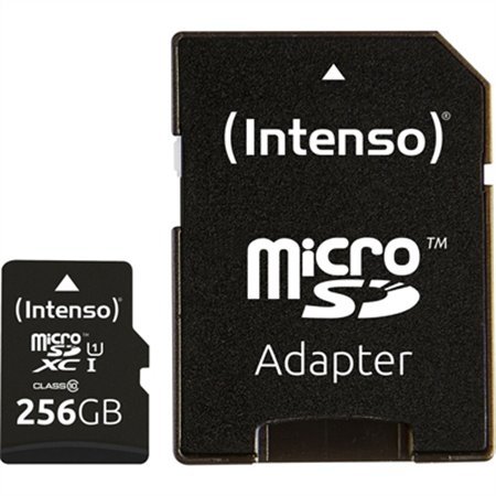 Cartão de memória micro sd intensa 256gb uhs - i cl10 + adaptador sd