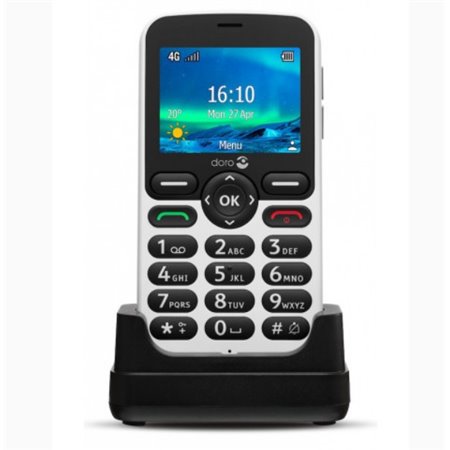 Telemóvel doro 5860 branco - preto - 2,4 polegadas - 4g - preto e branco