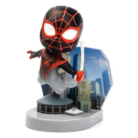 Mini diorama figura superama os súditos leais homem aranha (mini morales) com efeito de camuflagem