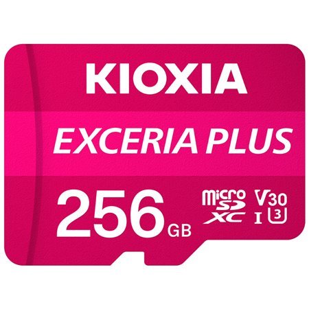 Cartão de memória micro secure digital sd kioxia 256gb exceria plus uhs - i c10 r98 com adaptador