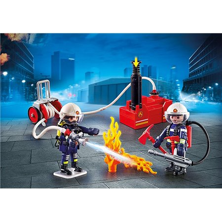 Playmobil city action - bombeiros com bomba d'água