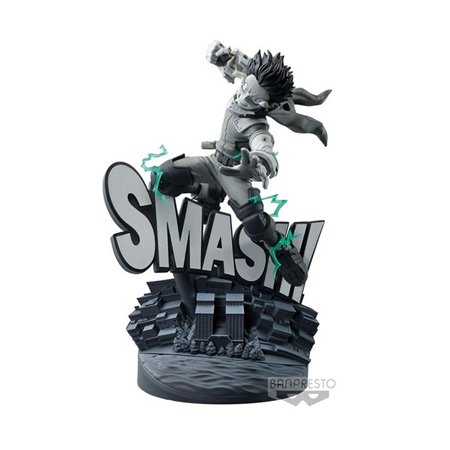 Figura banpresto meu herói academia diorama izuku midoriya o preto e branco