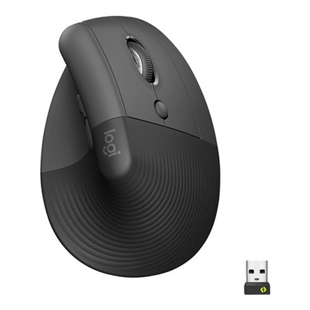 Mouse mouse vertical logitech lift para empresas 6 botões 4000 dpi sem fio grafite sem fio