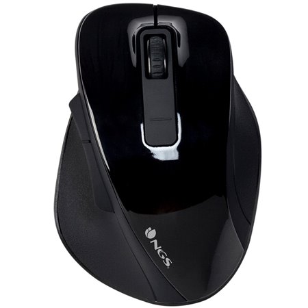 Mouse sem fio ngs bowblack - 2.4ghz - 800 - 1600dpi - 5 botões + scroll - receptor nano usb - 1*aa - preto