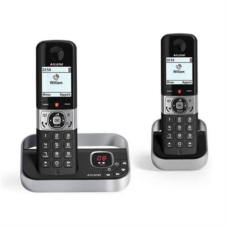 Telefone fixo sem fio alcatel dec f890 voice duo preto