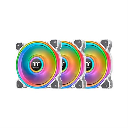 Kit de ventilador 140 x 140 Thermaltake Riing Quad 14 rgb pacote branco 3 unidades - 1400rpm - pwm - argb