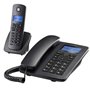 Kit telefone fixo + dect motorola c4201 preto