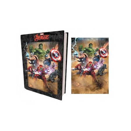 Quebra-cabeça livro lenticular prime 3d marvel originais vingadores