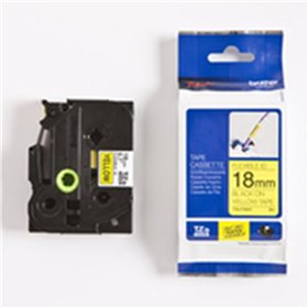 Irmão de fita laminada tzefx641 texto preto sobre fundo amarelo