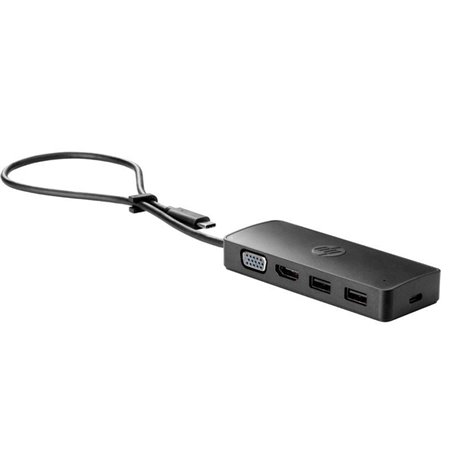 Hub travel g2 hp usb3.0 type - c hp usb - c - 2 usb - 1 hdmi - 1 vga - preto