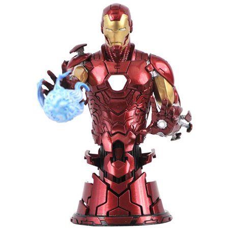 Figura coleção de diamantes maravilha vingadores homem de ferro mini busto resina 15 cm escala 1-7