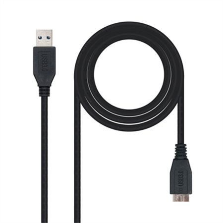 Cabo USB 3.0 tipo aa micro usb tipo b nanocabo 2m - macho - macho - preto