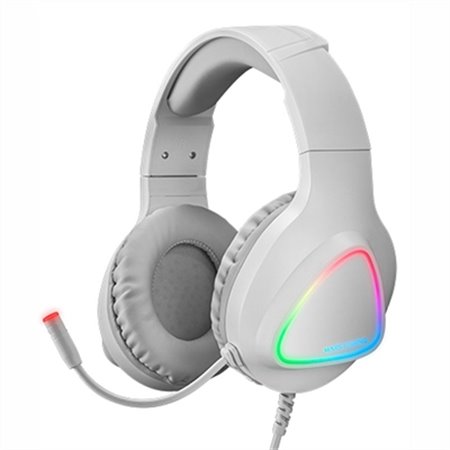 Fones de ouvido para jogos Mars mh222 rgb branco jack de 3,5 mm + usb com microfone compatível com mac - ps4 - ps5 - xbox one - 