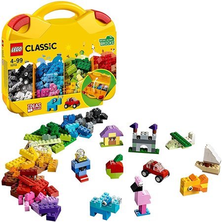Maleta clássica de Lego com tijolos