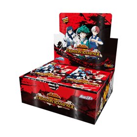 Jogo de cartas my hero academia booster pack carmesim rampage 24 unidades