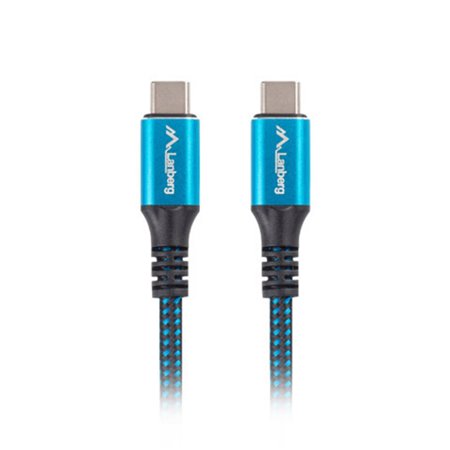 Lanberg usb tipo c cabo 1,2m - macho - macho - preto - azul