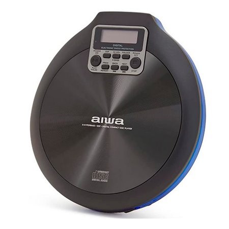 Aiwa pcd - 810bl walk portátil cd - mp3 player preto e azul