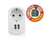 carregador usb ewent 2 portas - 155w - plugue shuko branco