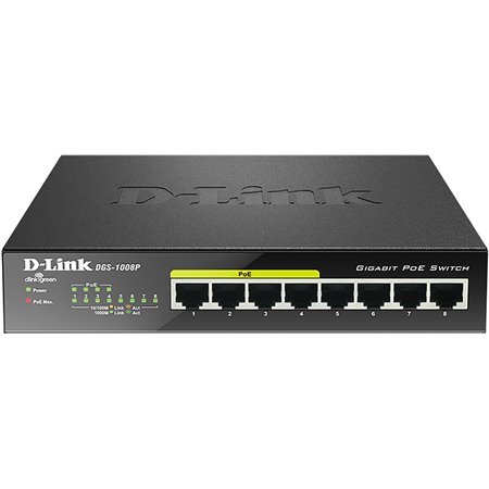 Switch 8 portas gigabit poe d-link