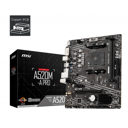 Placa mãe msi am4 a520m - a pro m - atx