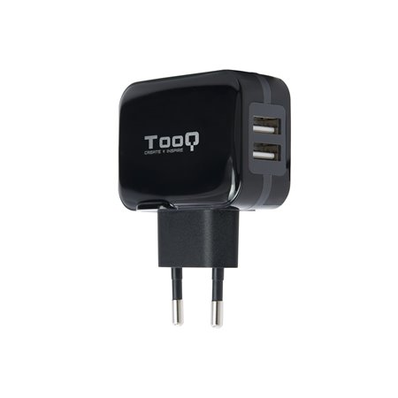 carregador de parede tooq usb tqwc - 1s02 2xusb 3.4 a(total) ai - tech black