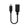 Cabo USB Tipo A 3.1 Otg para USB Tipo C 3.1 Nano Cabo 15cm - Feminino - Masculino - Preto