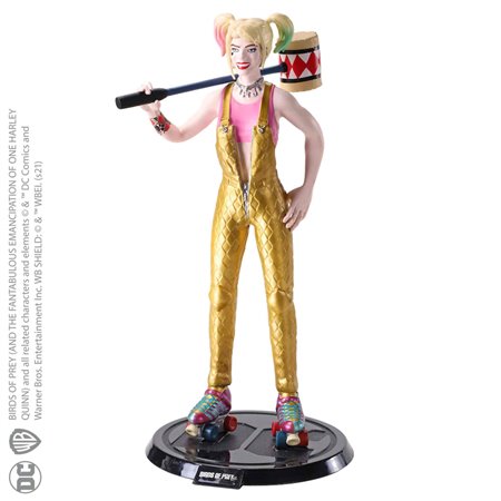 Figura a coleção nobre bendyfigs dc comics aves de rapina harley quinn com macete