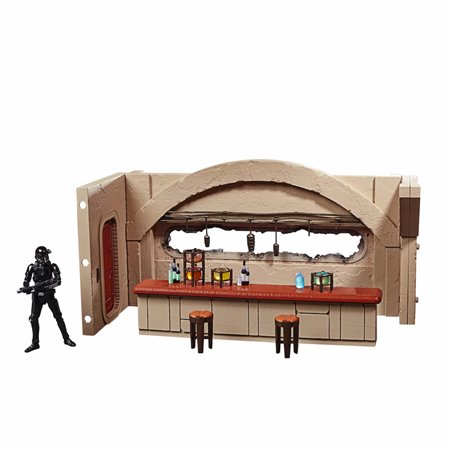 Conjunto nevarro cantina + figura hasbro 9 -5 cm death trooper the mandalorian star wars vintage f39025