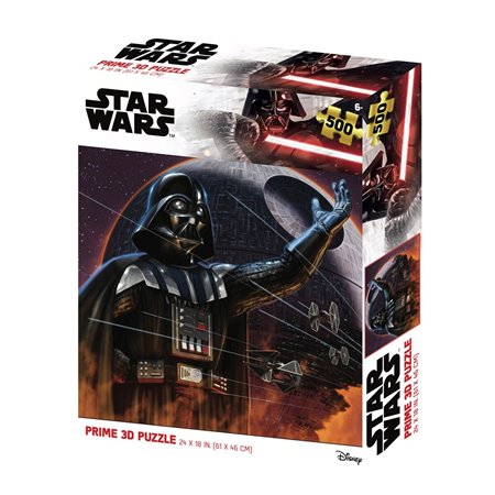 Quebra-cabeça lenticular prime 3d star wars darth vader e a estrela da morte 500 peças