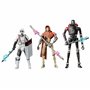 Conjunto de 3 figuras hasbro star wars jedi sobrevivente star wars game grats vintage