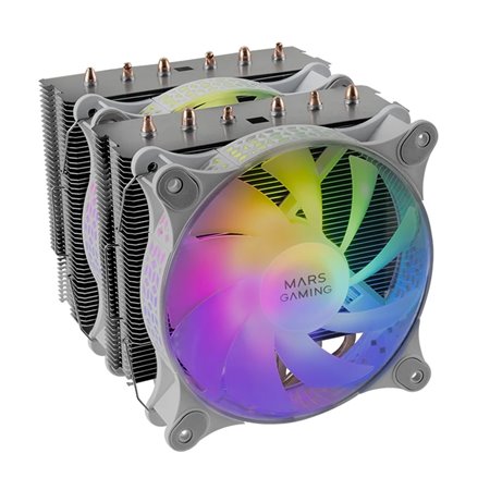 Mars gaming mcpu - xt 120mm argb cpu ventilador do dissipador de calor branco