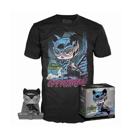 Pop & Tee Dc Jim Lee Catwoman Funko + Camiseta Tamanho M