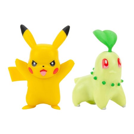 Pack de 2 figuras jazwares pokemon battle chikorita & pikachu n.9 5 cm