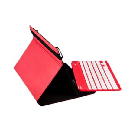 Estojo universal gripcase prata ht para tablet 9 - 10 polegadas + teclado bluetooth vermelho