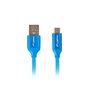 Lanberg usb 2.0 macho cabo - micro usb macho carga rápida 3.0 1,8 m azul