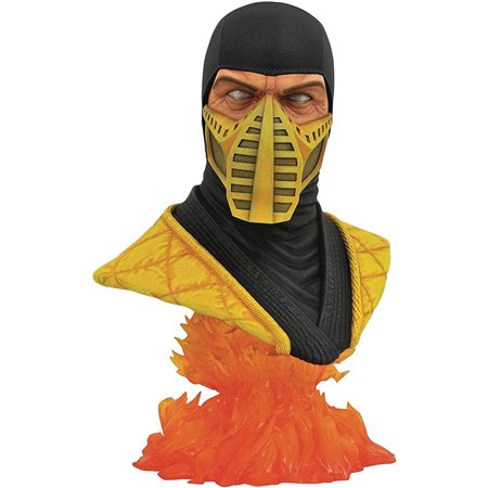 Figura busto diamante selecione brinquedos mortal kombat escorpião escala 1 - 2 lendas em resina 3d re-run