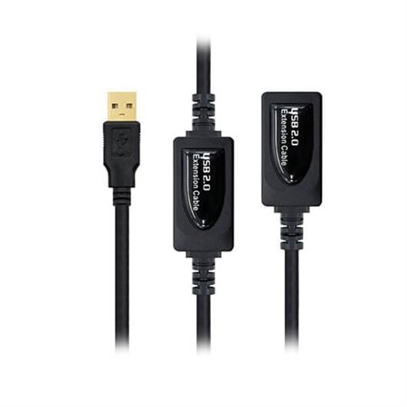 Cabo USB tipo a 2.0 para usb tipo nanocabo+amplificador 10m preto - macho - fêmea