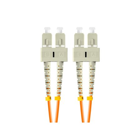 Fibra óptica patch cord sc - upc lanberg 2m multi duplex om2 50 - 125 lszh laranja