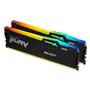 Memória RAM ddr5 16gb 2x8gb kingston - 5200mhz - pc5 41600 - fury beast rgb - cl40 - 1.25v