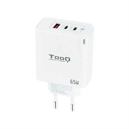 Carregador de parede tooq triplo 2xusb - c + usb para branco 65w