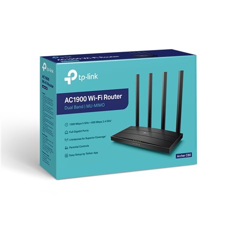 Roteador wifi tp link archer ac80 ac1900 dual band mu - mimo 1900mbps